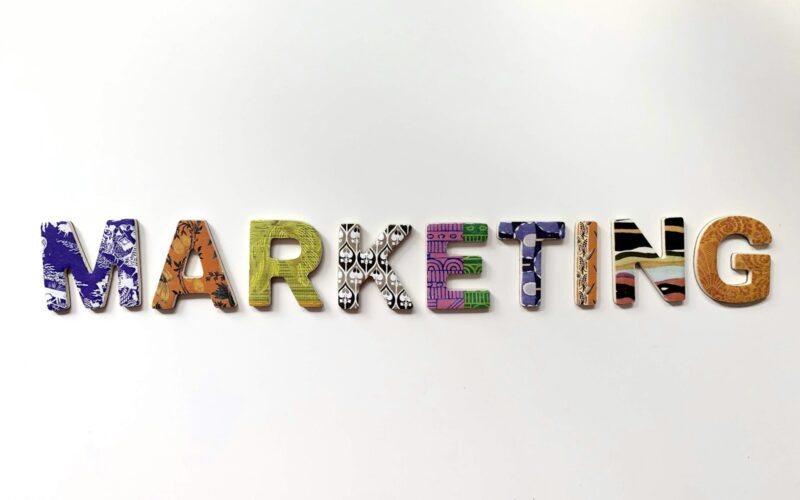 multicolored marketing freestanding letter